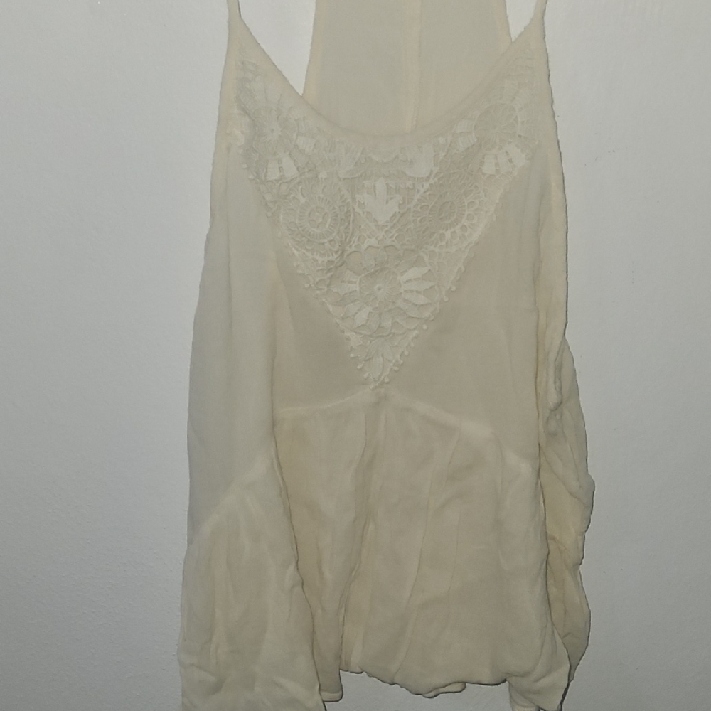 American Eagle Outfitters Cream Lace Blouse